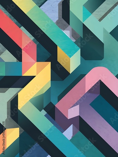 Colorful lines with shadows geometric background design vector illustration for wallpaper banner background card book illustration landing page