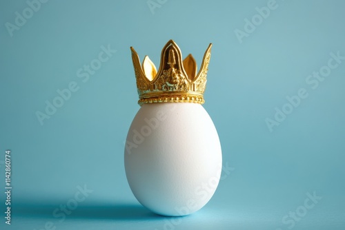 A single egg adorned with a regal crown photo