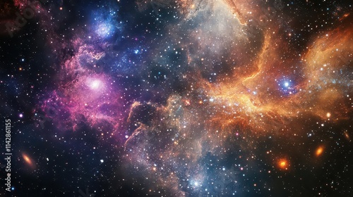 cosmic abstract background filled with swirling galaxies and vibrant stars  capturing the essence of outer space and the wonders of the universe in a captivating visual