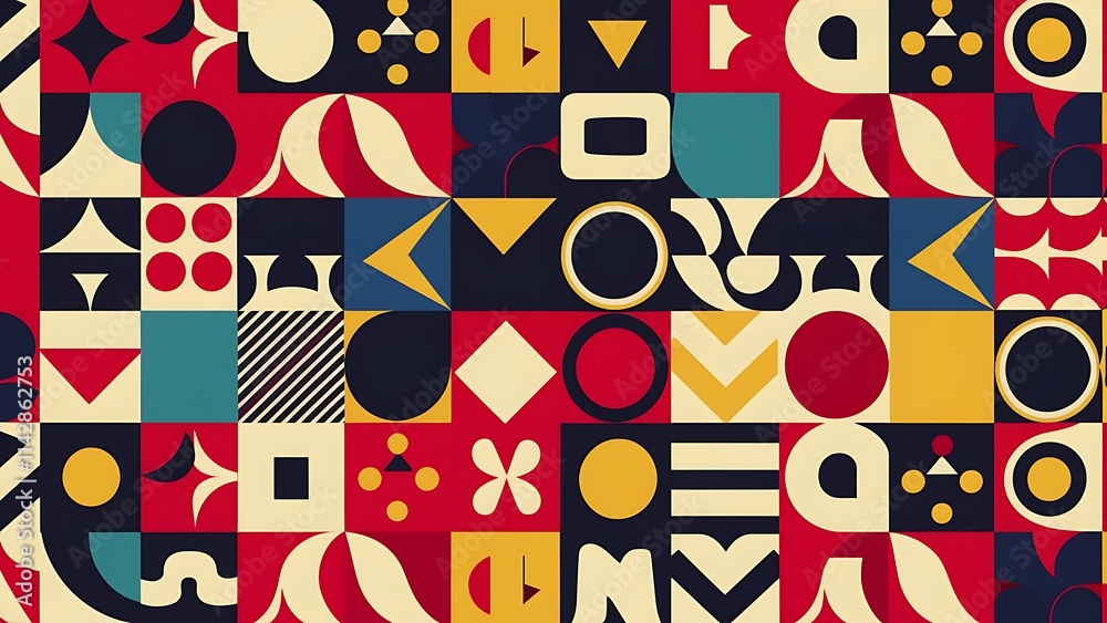 Decorative memphis pattern wallpaper with geometric elements design vector Decorative memphis pattern wallpaper with geometric elements design vector
