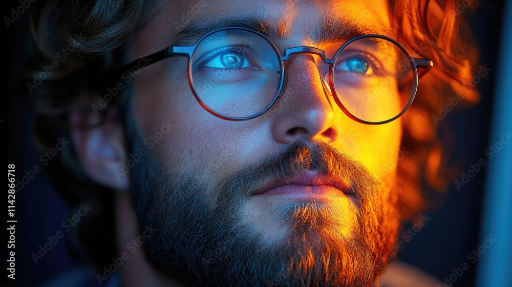 Portrait of a person with glasses and a beard Portrait of a person with glasses and a beard