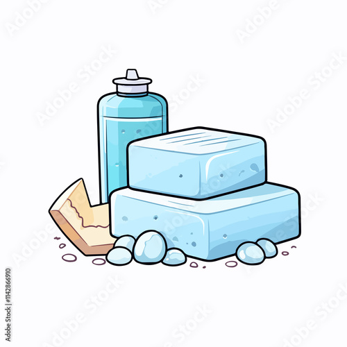 Professional Cleaning and Hygiene Equipment Soaps Bar Vector Illustration photo