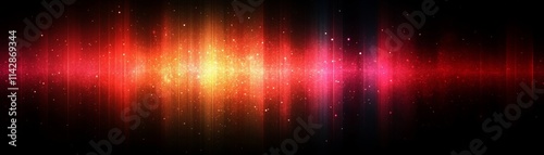 Vibrant abstract energy waves in hues of red and orange, creating a dynamic visual representation of sound. photo