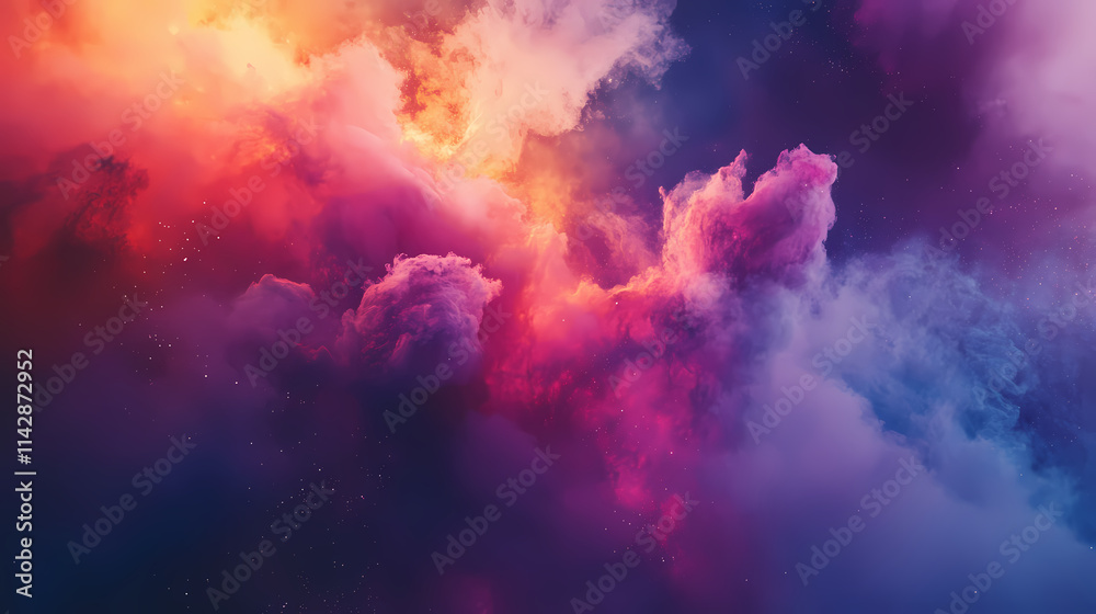 Cosmic nebula: vibrant interstellar clouds of gas and dust. Resplendent. Illustration Cosmic nebula: vibrant interstellar clouds of gas and dust. Resplendent. Illustration