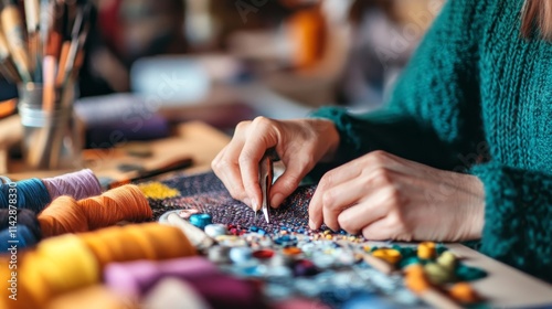 Creative Handcrafting in a Colorful Workshop