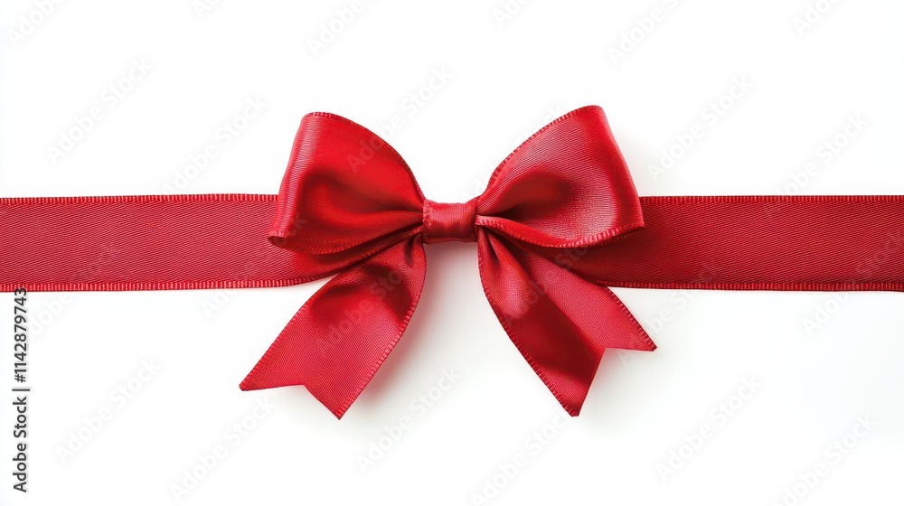 luxurious red ribbon tied in a perfect bow, isolated against a pristine white backdrop, exuding elegance and festive spirit, ideal for holiday gift presentations luxurious red ribbon tied in a perfect bow, isolated against a pristine white backdrop, exuding elegance and festive spirit, ideal for holiday gift presentations