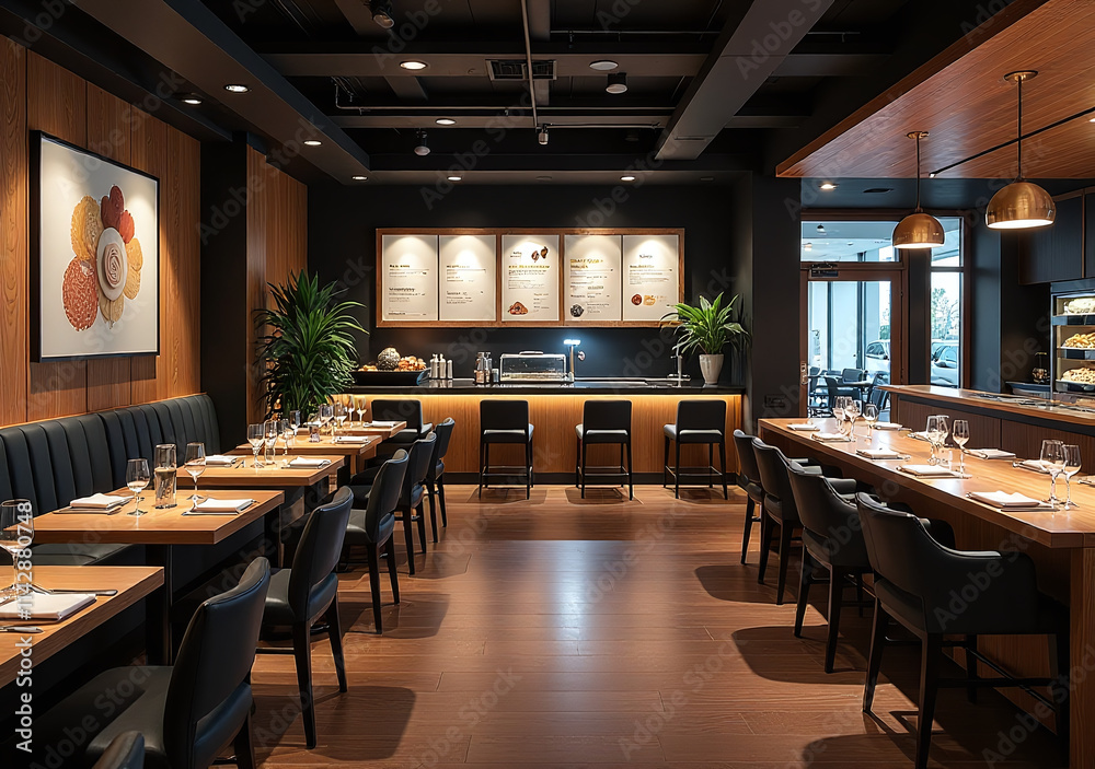modern restaurant blends tech fine dining offering digital menus visually appealing food modern restaurant blends tech fine dining offering digital menus visually appealing food
