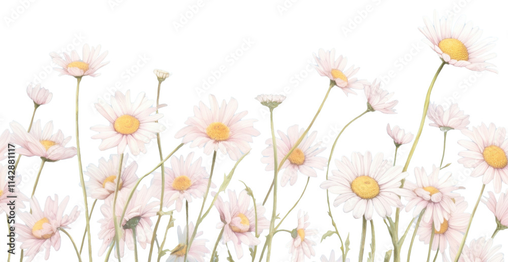 Fototapeta premium PNG Daisies backgrounds outdoors blossom.