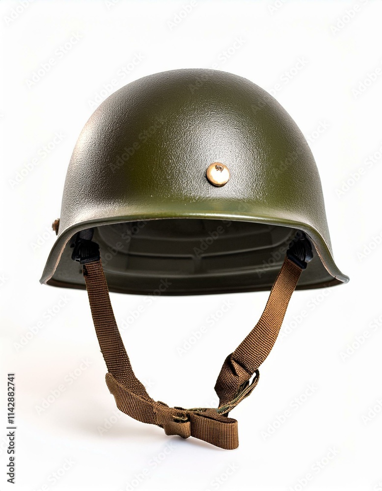 Fototapeta premium Military Helmet Isolated on White Background