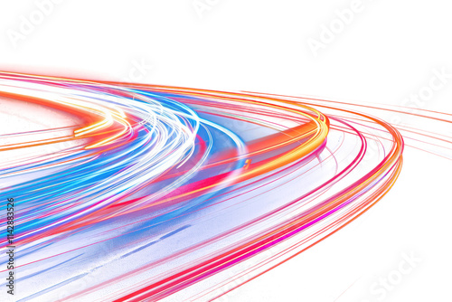 PNG Abstract curve hyperspeed light trails backgrounds night road. photo