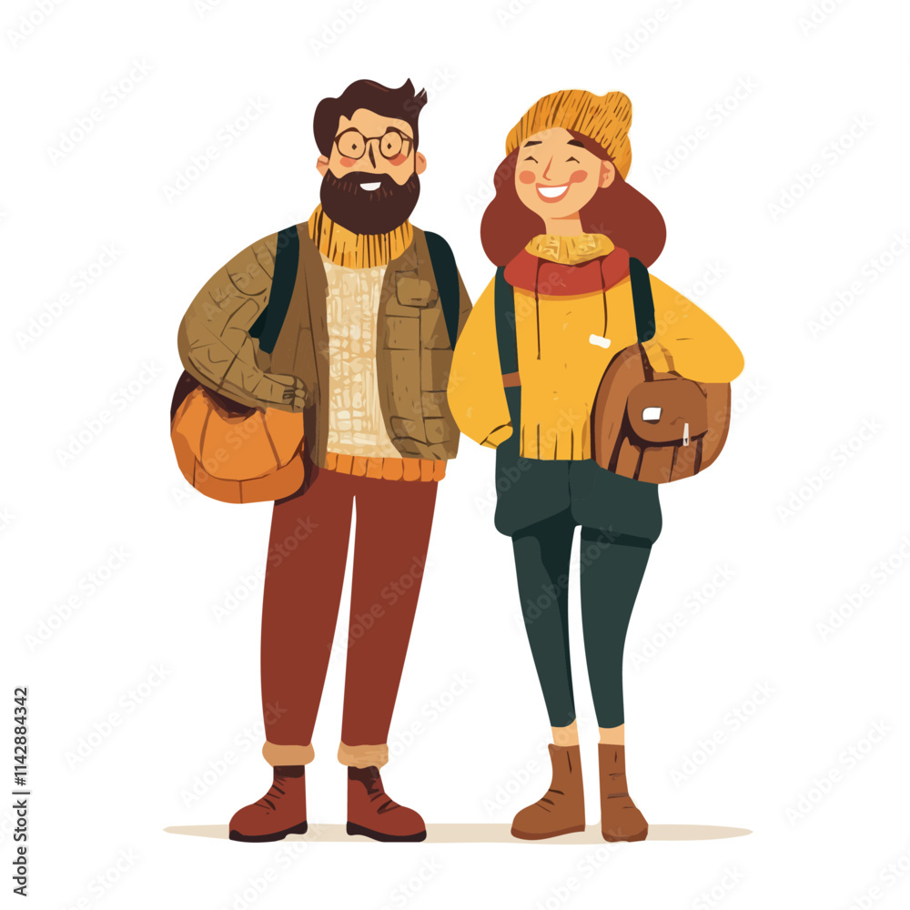 Couple with Global Nomad Style Vector Illustration | Bohemian and Travel-Inspired Fashion Artwork for Logos & Digital Designs
Couple with Global Nomad Style Vector Illustration | Bohemian and Travel-Inspired Fashion Artwork for Logos & Digital Designs