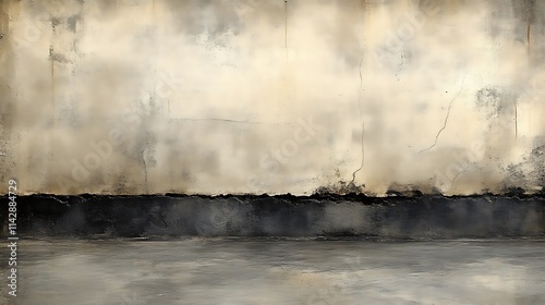 Abstract Beige Black Grey Textured Wall Art
