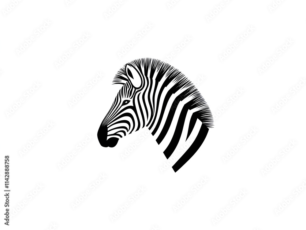 Naklejka premium zebra isolated on white