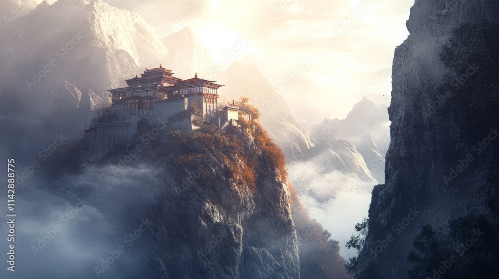 Fototapeta premium Scenic Mountain Monasteries with Natural Lighting