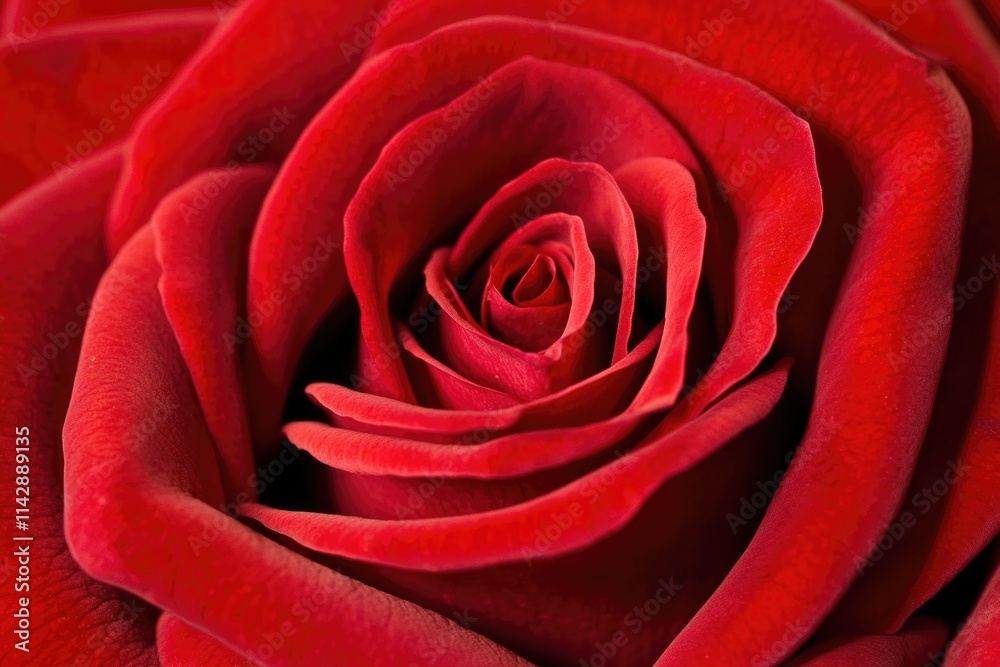 Naklejka premium A detailed shot of a single red rose bloom