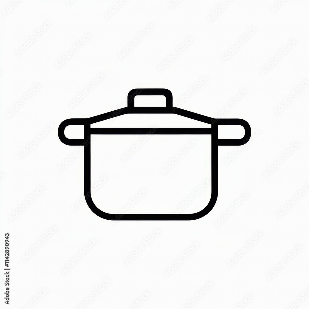 Cooking pot Line Black Icon design, isolated on white background Cooking pot Line Black Icon design, isolated on white background
