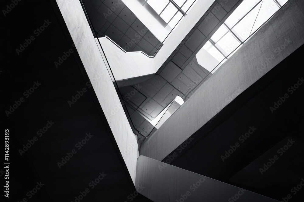Fototapeta premium A close-up view of an old building's exterior in black and white