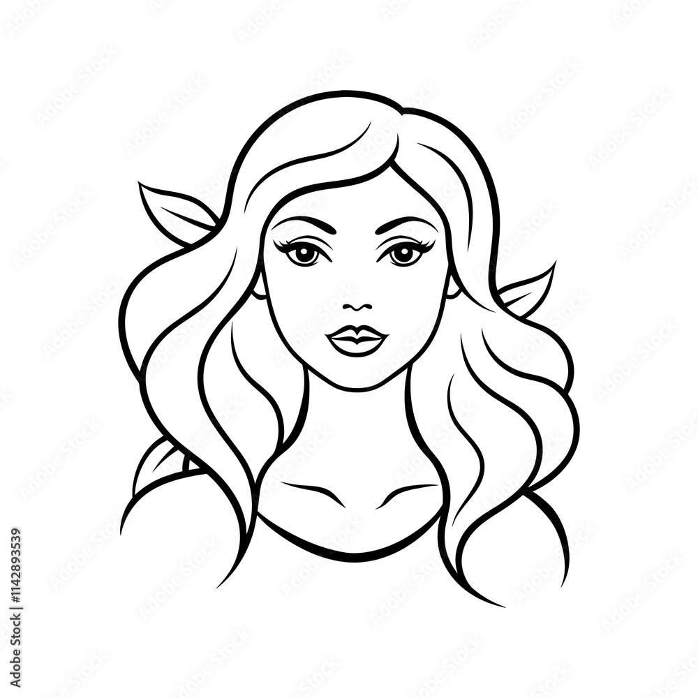 Angel with flower for line art Angel with flower for line art