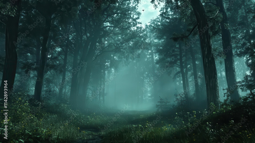 misty fir forest enveloped in soft light, with verdant trees shrouded in fog, creating a serene and mystical atmosphere, perfect for tranquility and nature appreciation misty fir forest enveloped in soft light, with verdant trees shrouded in fog, creating a serene and mystical atmosphere, perfect for tranquility and nature appreciation