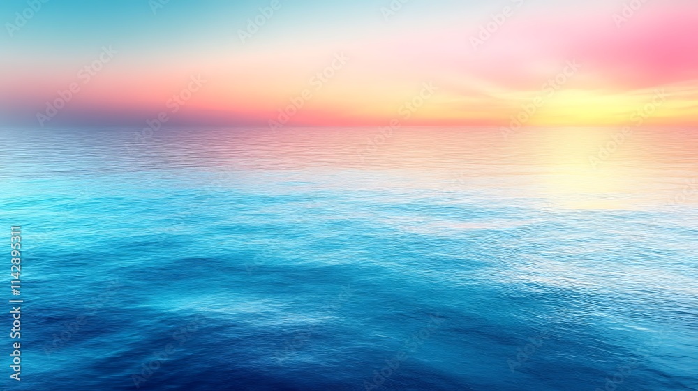 Serene Ocean Sunset Peaceful Colorful Sky Water Serene Ocean Sunset Peaceful Colorful Sky Water