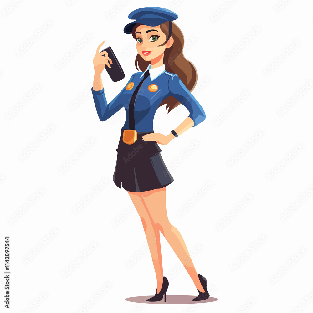 Professional customer service assistant vector illustration for business websites and marketing materials