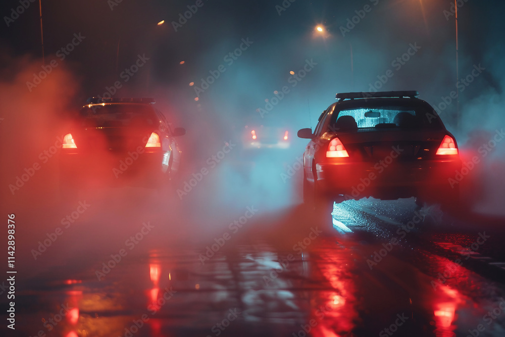 Intense Investigative Team Examining Crime Scene with Neon Lighting city crime mudrer accident, Generative AI Intense Investigative Team Examining Crime Scene with Neon Lighting city crime mudrer accident, Generative AI