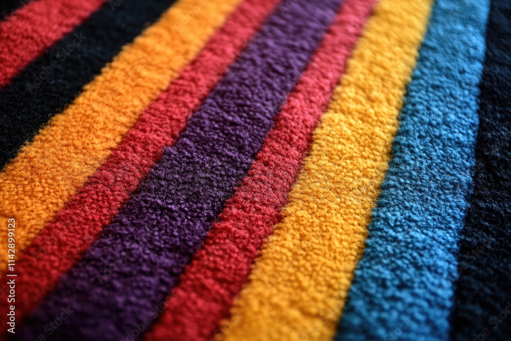A detailed view of a vibrant towel with various colors A detailed view of a vibrant towel with various colors