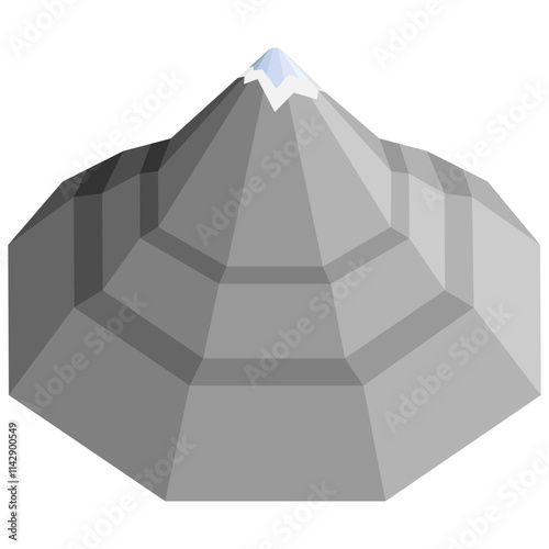 A polygonal Mountain with a Snow Cap Illustration