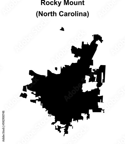 Rocky Mount (North Carolina) blank outline map