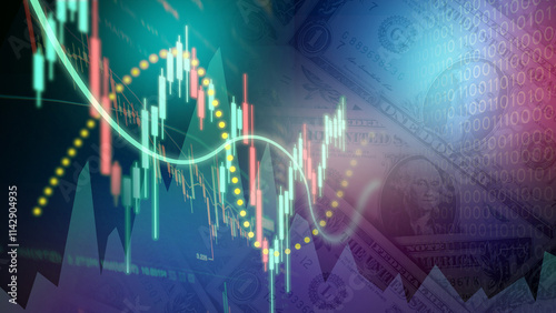 Stock Market Financial Candlestick uptrend