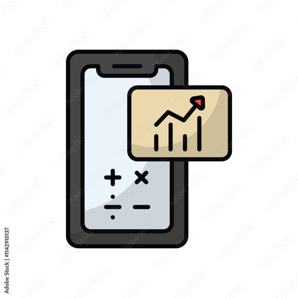 Mobile Accounting vector icon Mobile Accounting vector icon