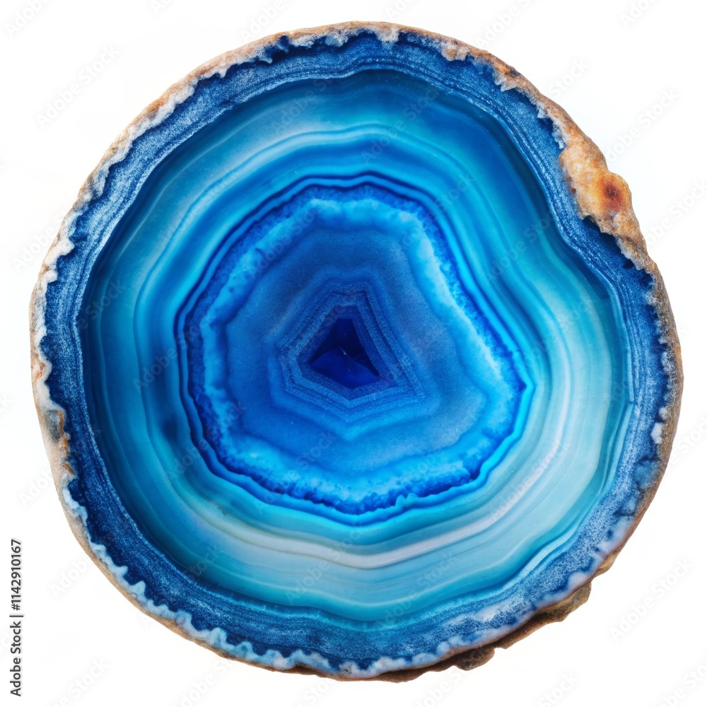 Fototapeta premium blue agate slice photo, isolated