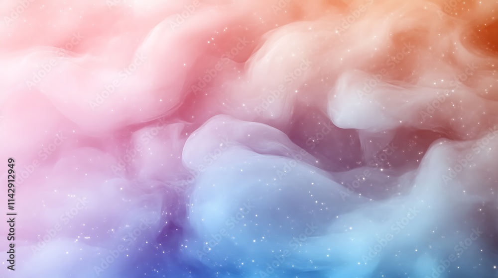 Fototapeta premium Pastel Swirls of Color and Light Glitter Abstract Background