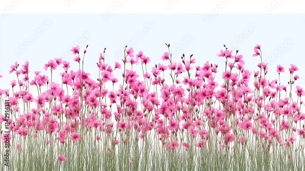 A Field of Delicate Pink Flowers Against a Light Background A Field of Delicate Pink Flowers Against a Light Background