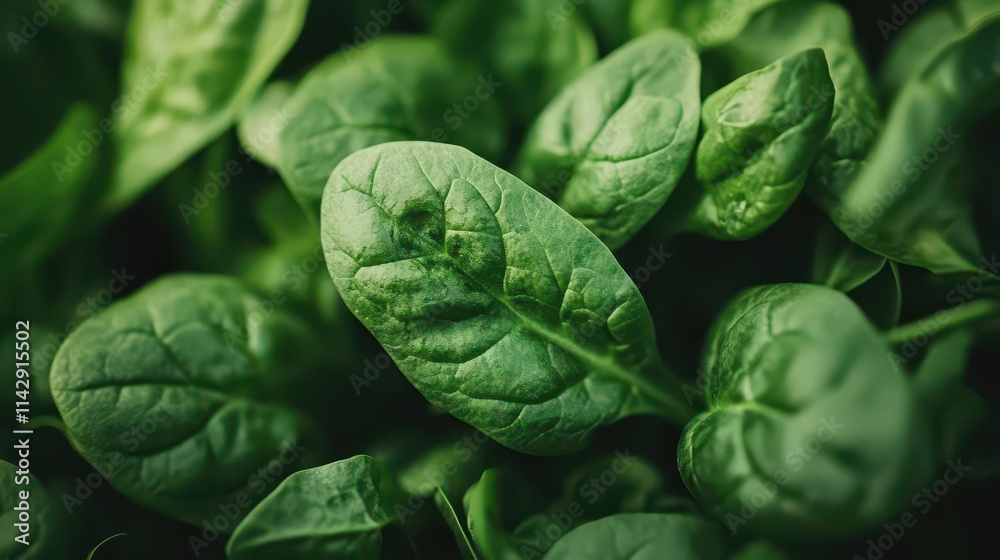 rich green spinach leaves displayed in a close-up shot, highlighting their fresh texture and color, effectively illustrating the health benefits of this iron-rich vegetable rich green spinach leaves displayed in a close-up shot, highlighting their fresh texture and color, effectively illustrating the health benefits of this iron-rich vegetable
