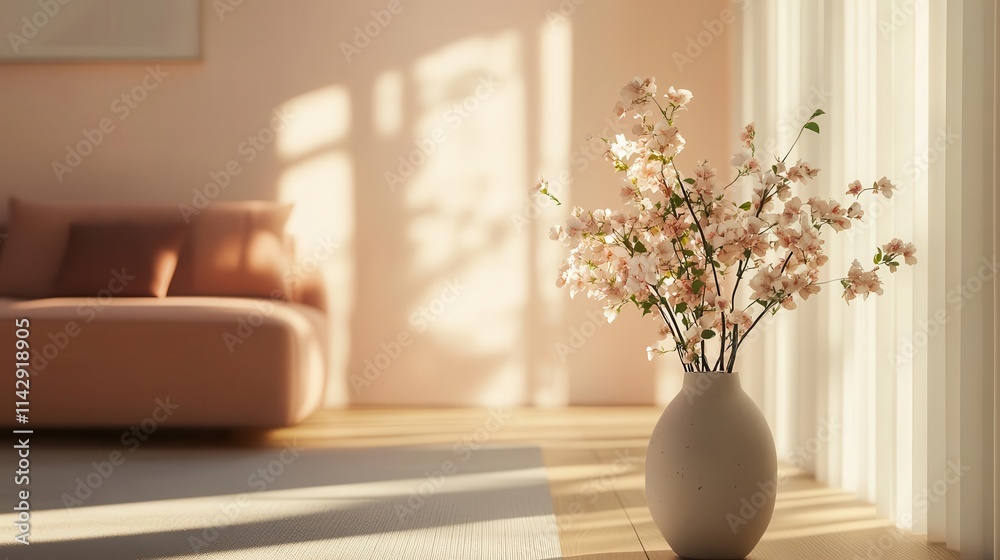 scandinavian-style living room interior featuring a vase of fresh flowers, minimalist design elements, and a cozy, inviting atmosphere scandinavian-style living room interior featuring a vase of fresh flowers, minimalist design elements, and a cozy, inviting atmosphere