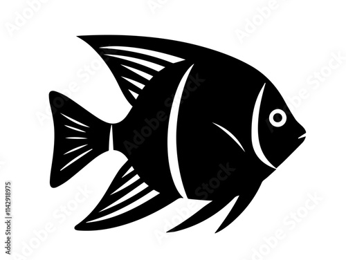 Hand-drawn Fish Illustration in Line Art Style Featuring Detailed Lines and Artistic Design for Fishing and Marine Themes