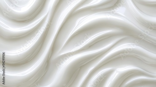 seamless background of glossy white soft waves, creating a serene and elegant texture, ideal for upscale presentations and modern designs in a panoramic format