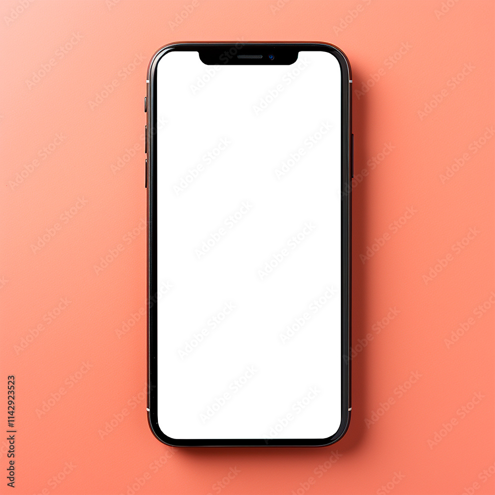 Smartphone with white screen, technology template - AI generated image Smartphone with white screen, technology template - AI generated image