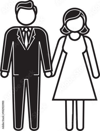 Man and woman silhouette vecto illustration 