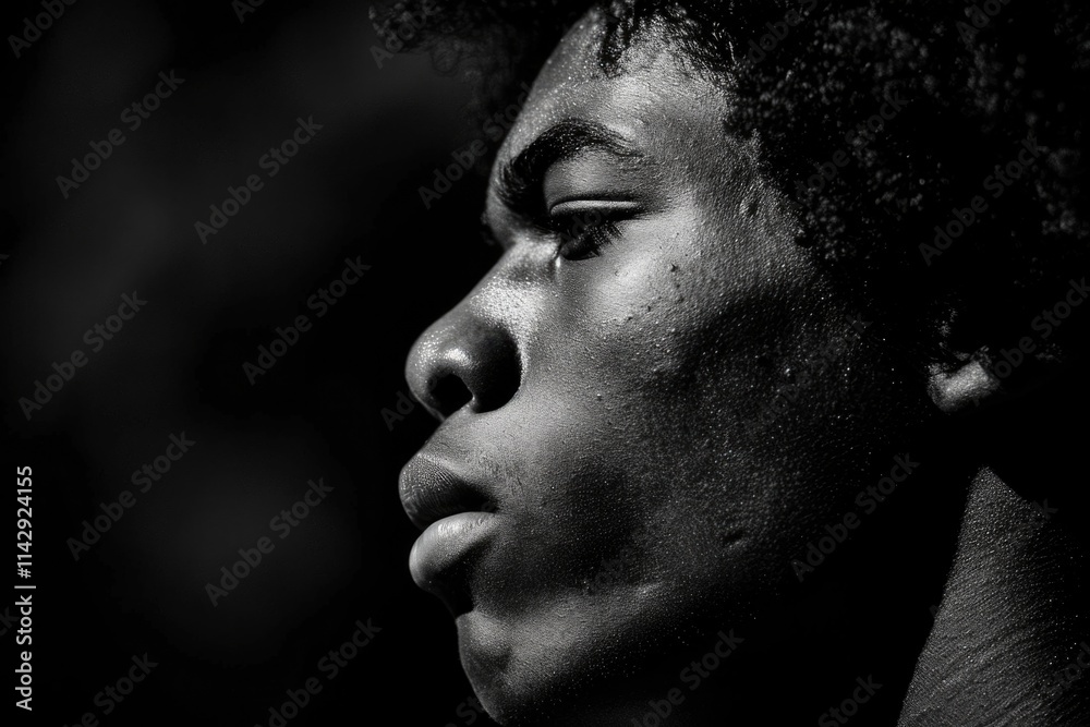 Black Man Profile. Young Photogenic African Guy Portrait with Expressive Face Black Man Profile. Young Photogenic African Guy Portrait with Expressive Face