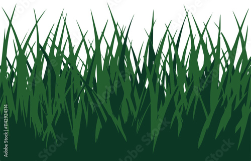 Realistic green grass vector illustration with dense green blades