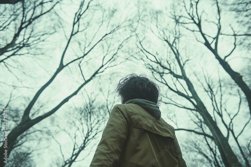 A person gazes up at bare branches against a gray sky, reflecting on the lack of sunlight and the symptoms of spring vitamin deficiency in this atmospheric scene. A person gazes up at bare branches against a gray sky, reflecting on the lack of sunlight and the symptoms of spring vitamin deficiency in this atmospheric scene.