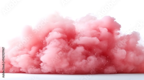 Pink cloudlike substance fills the frame with sparkles