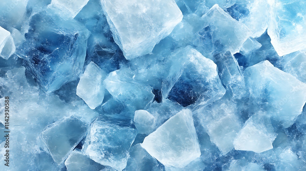 A Closeup View Of Many Blue Ice Cubes A Closeup View Of Many Blue Ice Cubes