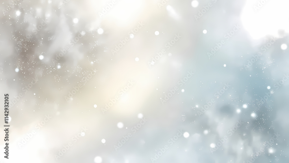 Abstract Christmas Bokeh Background with Snowflakes, Glitter, and Sparkling Lights Abstract Christmas Bokeh Background with Snowflakes, Glitter, and Sparkling Lights