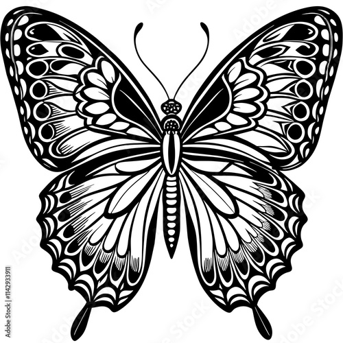 black and white butterfly