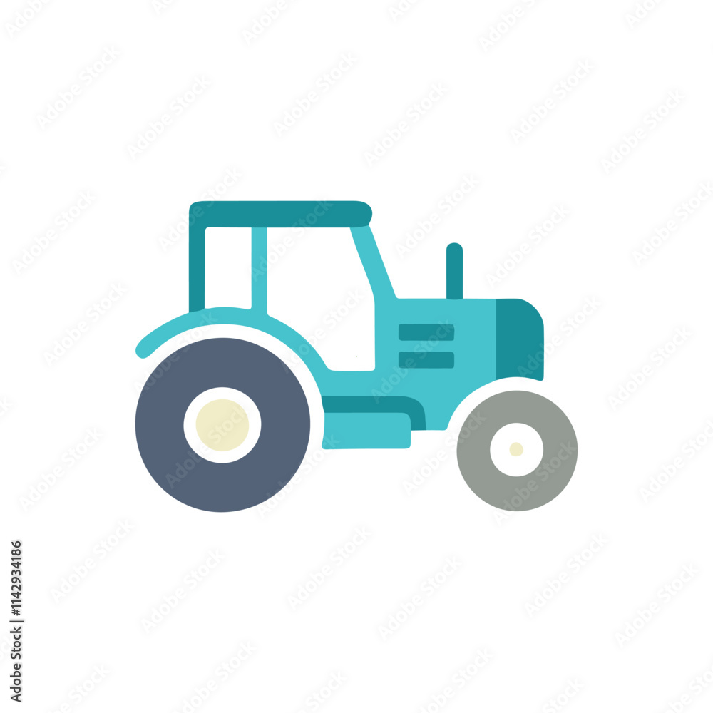 Vector agricultural tractor flat icon, vector tractor icon place on the white background Editable file Vector agricultural tractor flat icon, vector tractor icon place on the white background Editable file