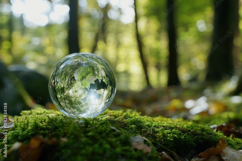 Nature's Reflection: A Crystal Ball in a Forest Nature's Reflection: A Crystal Ball in a Forest