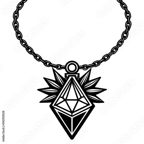 black and silver necklace